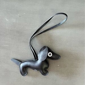Black Brown Dog 4.5” Faux Leather Bag Purse Charm Accessory Puppy Weiner Poodle